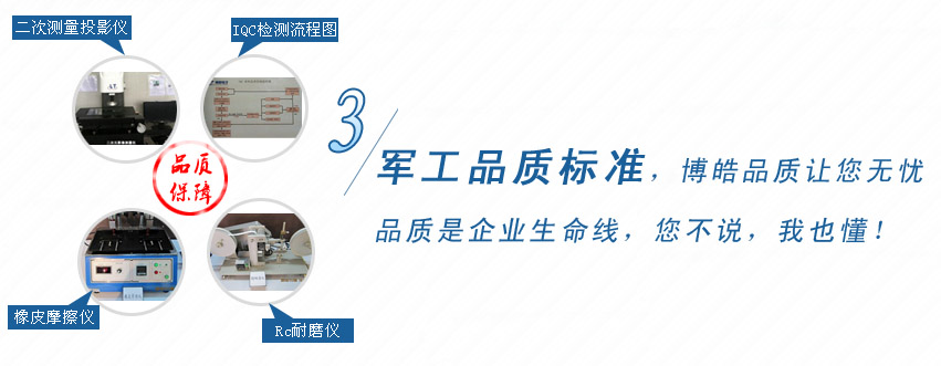 軍工品質標準，博皓品質讓您無憂！