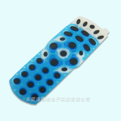 藍色款式DVD機遙控器硅膠按鍵——油墨導電